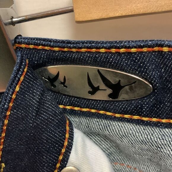 Ruthless Art Vintage Blue Dark Wash Low Rise Embroidered Bootcut Jeans Sz 13/31 - Picture 6 of 16